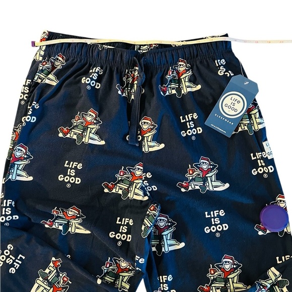 Life Is Good Women’s Pajama Bottoms - Navy Blue with Christmas Print Size L NWT - Picture 6 of 10